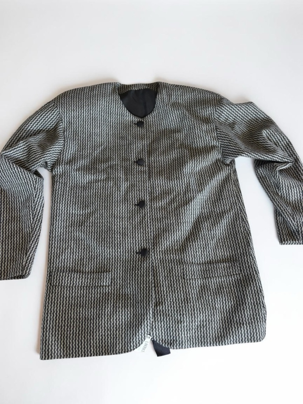 Vintage Wool Jacket for Women Minimalist Tie Back Blazer Size 4